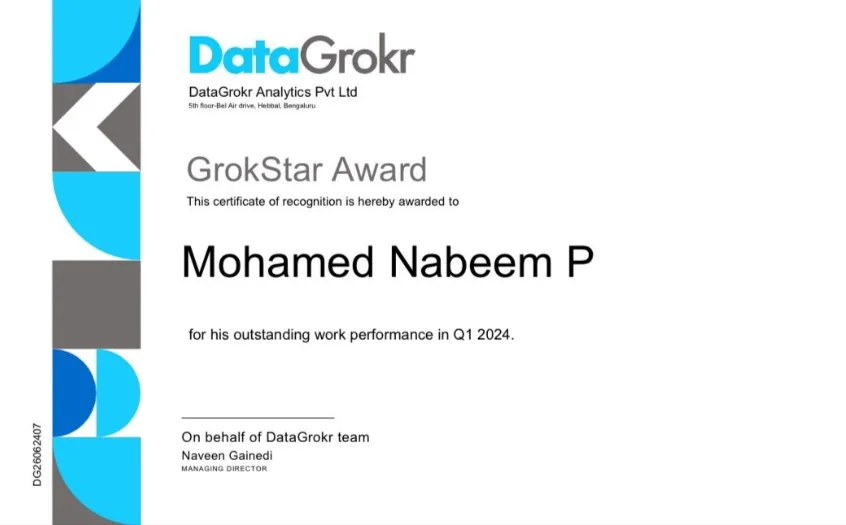 GrokStar Award – DataGrokr, Q1 2024