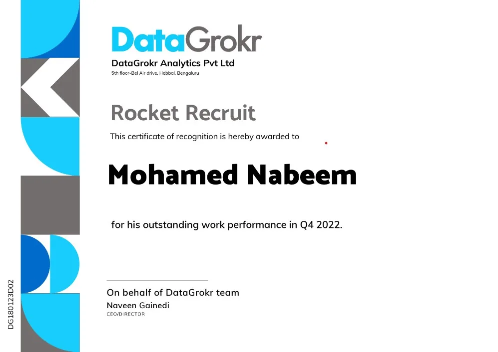 Rocket Recruit – DataGrokr, Q4 2022